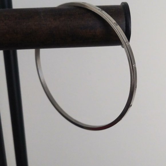 Stainless Steel/CZ Bangle - Picture 2 of 4